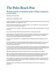 Rising anxiety of students grips college campuses - Florida Atlantic ...