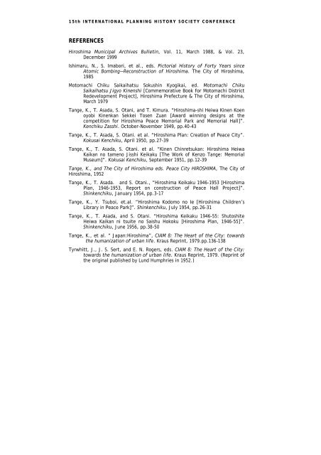 changes in plannig zone of hiroshima peace memorial park ... - USP