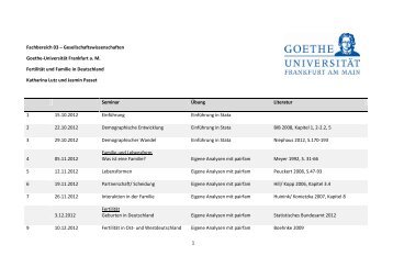 Seminarplan - Goethe-Universität