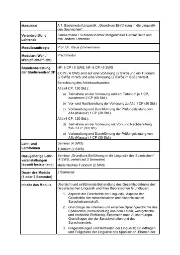 A1: Basismodul Linguistik