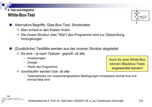 White-Box-Test - Fachbereich Informatik - Hochschule Darmstadt