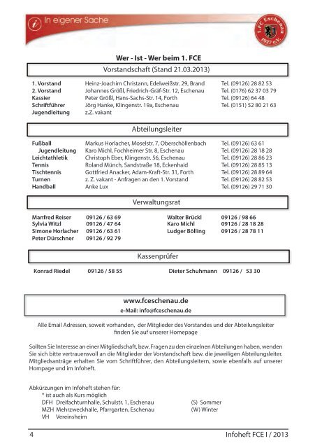 Der FCE Terminplaner - 1. FC Eschenau 1927 eV