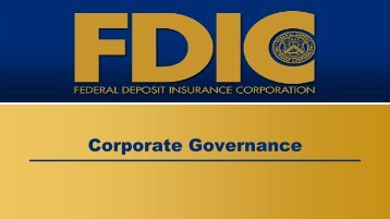 Corporate Governance - FDIC