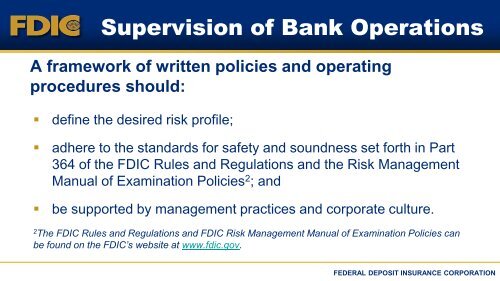 Corporate Governance - FDIC