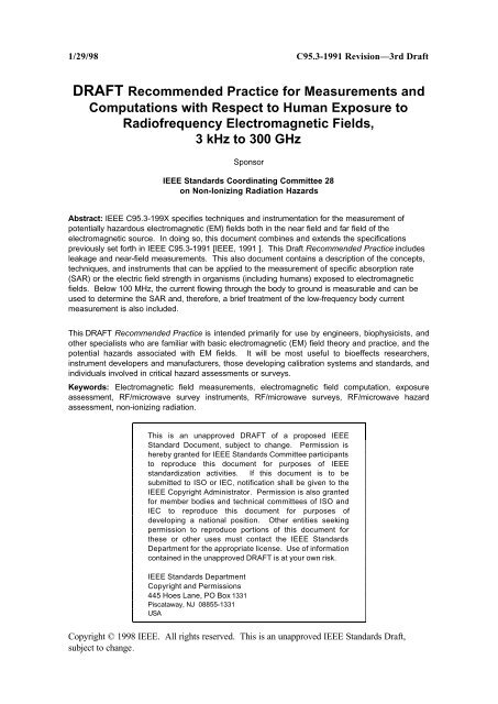 DRAFT Recommended Practice for Measurements and ...