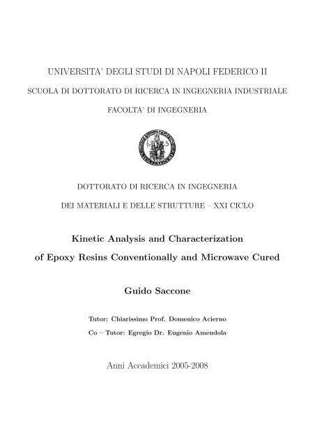 Kinetic Analysis and Characterization of Epoxy Resins ... - FedOA