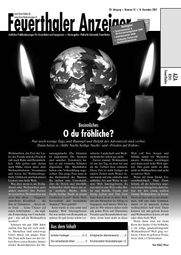 O du fröhliche? - Feuerthaler Anzeiger