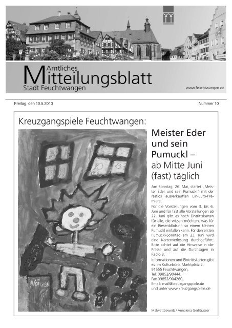Mitteilungsblatt Nr 10 vom 10.05.2013 - Stadt Feuchtwangen