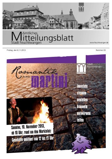 Mitteilungsblatt Nr 23 vom 08.11.2013 - Stadt Feuchtwangen