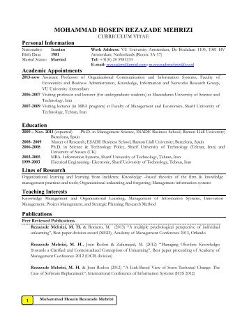 Curriculum Vitae - Feweb