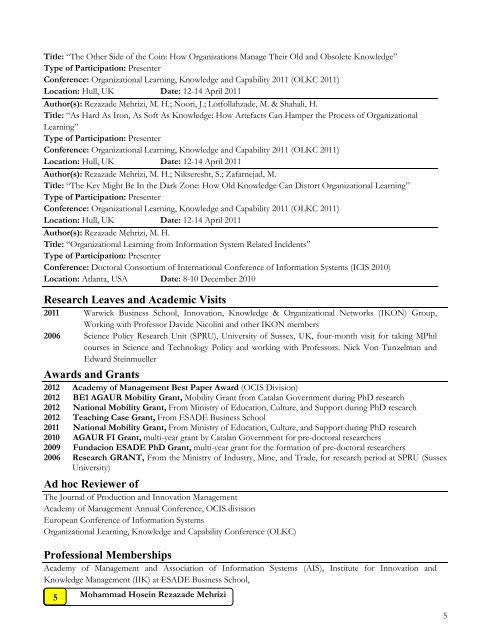 Curriculum Vitae - Feweb