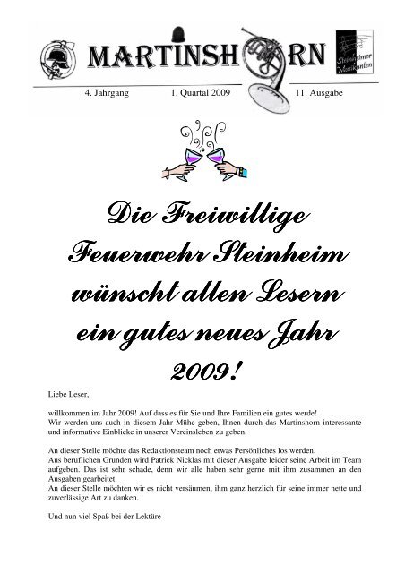 11. Ausgabe / 1. Quartal 2009 - Freiwillige Feuerwehr Steinheim