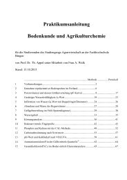 Praktikumsanleitung Bodenkunde und Agrikulturchemie - FH Bingen