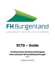 ECTS-Guide Bachlor Internationale ... - FH Burgenland