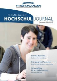 Aktuelle Ausgabe: 1/2013 - Fachhochschule Schmalkalden