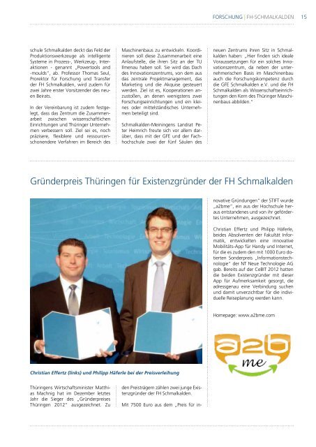 Aktuelle Ausgabe: 1/2013 - Fachhochschule Schmalkalden