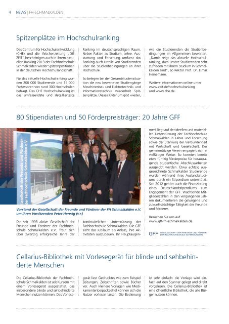 Aktuelle Ausgabe: 1/2013 - Fachhochschule Schmalkalden
