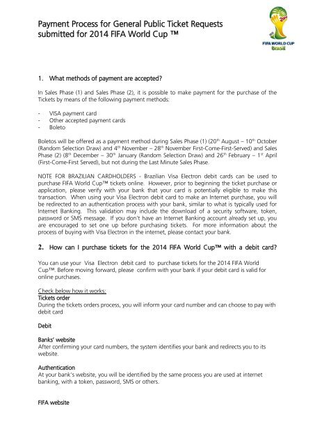 Payment Process for General Public Ticket Requests ... - FIFA.com