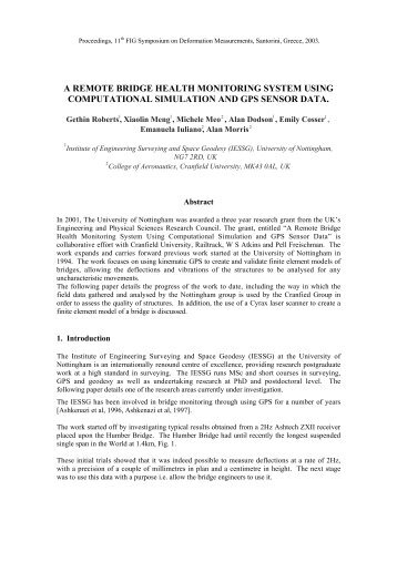 a remote bridge health monitoring system using computational ... - FiG