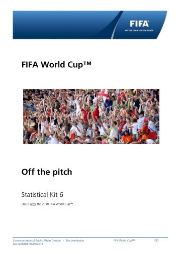 Statistical Kit - FIFA World Cup - Off the pitch - status after ... - FIFA.com