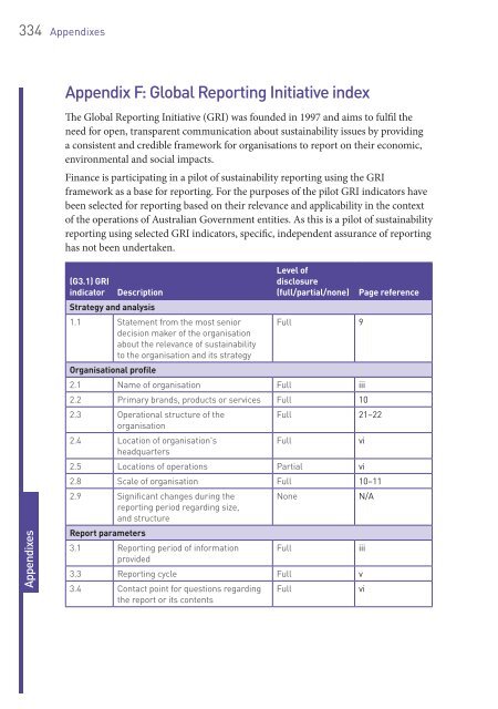 Appendixes - Department of Finance and Deregulation