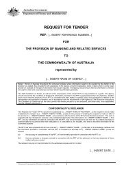 Model Request for Tender - Department of Finance and Deregulation