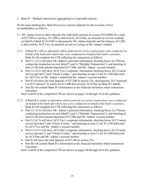 5 Appendix I Examples of the Completion of the FinCEN Currency ...