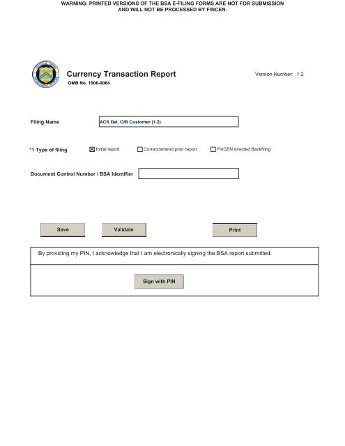 5 Appendix I Examples of the Completion of the FinCEN Currency ...