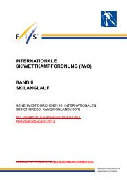 internationale skiwettkampfordnung (iwo) band ii skilanglauf - FIS