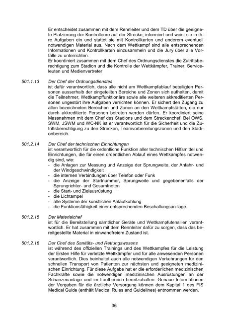 Vorgeschlagene Reihenfolge - FIS