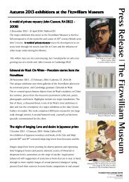 Download press release - The Fitzwilliam Museum - University of ...