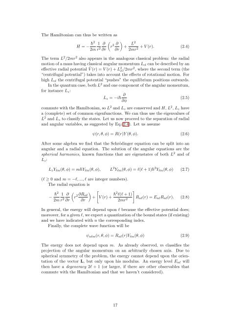 Numerical Methods in Quantum Mechanics - Dipartimento di Fisica