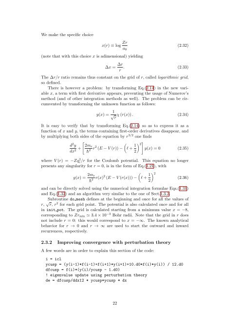 Numerical Methods in Quantum Mechanics - Dipartimento di Fisica