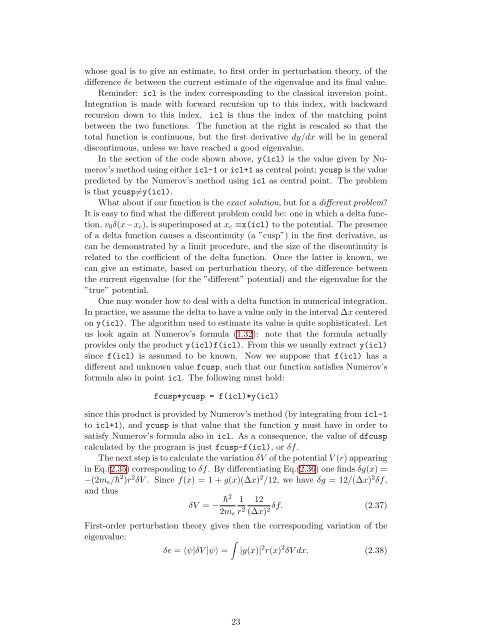 Numerical Methods in Quantum Mechanics - Dipartimento di Fisica