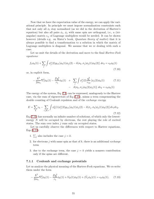 Numerical Methods in Quantum Mechanics - Dipartimento di Fisica