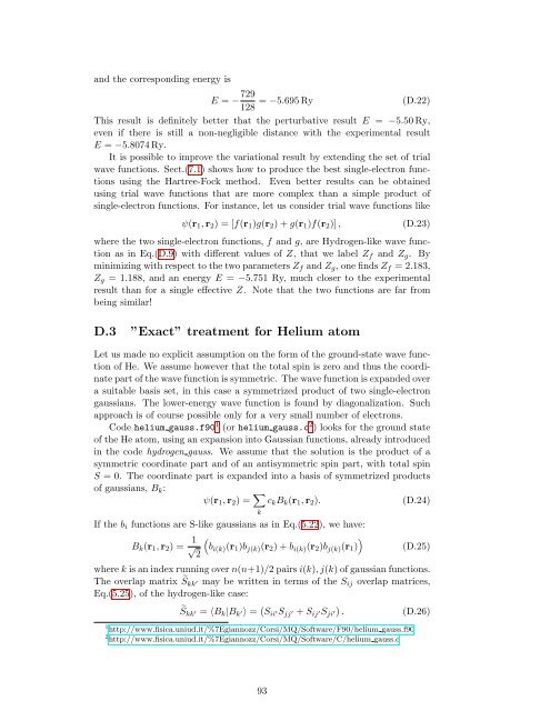 Numerical Methods in Quantum Mechanics - Dipartimento di Fisica