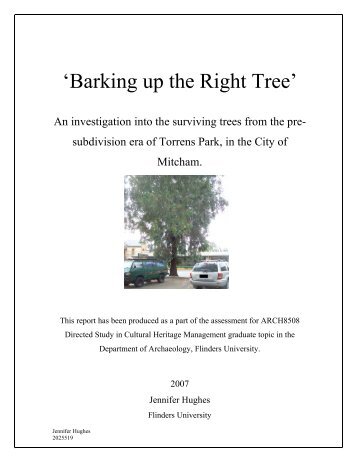 'Barking up the Right Tree' - Flinders University