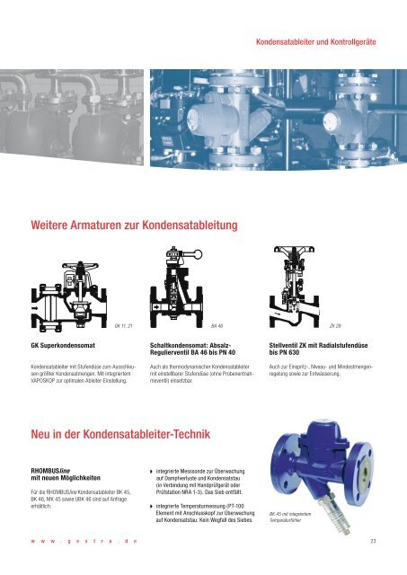 GESTRA Kondensatableiter und Kontrollgeräte