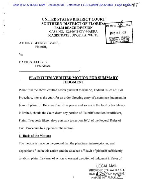 Pnovld Pe O Lawtey C L Fv O R M United States District Court Pnovld Pe O Lawtey C L Fv O R M United States District Court