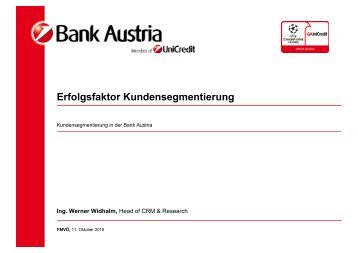 Kundensegmentierung Bank Austria