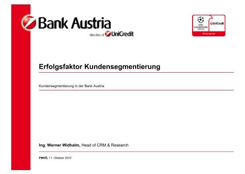 Kundensegmentierung Bank Austria