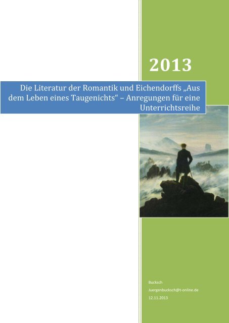 Die Literatur der Romantik und Eichendorffs „Aus dem ... - Fo-Net