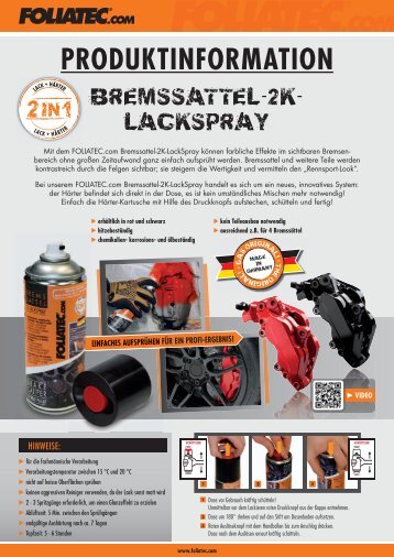 Bremssattel-2K-Lackspray - Foliatec