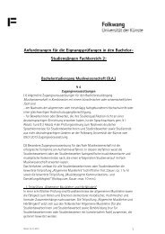 Anforderungen FB 2 _Bachelor - Folkwang Universität der Künste