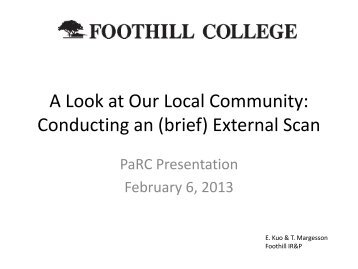 External Scan - Foothill College