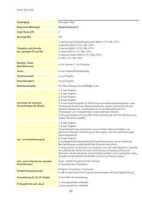 Modulhandbuch - Folkwang Universität der Künste