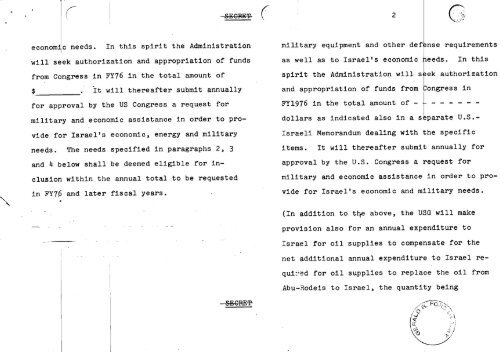 Sinai Disengagement Agreement - Vol. I - Gerald R. Ford ...