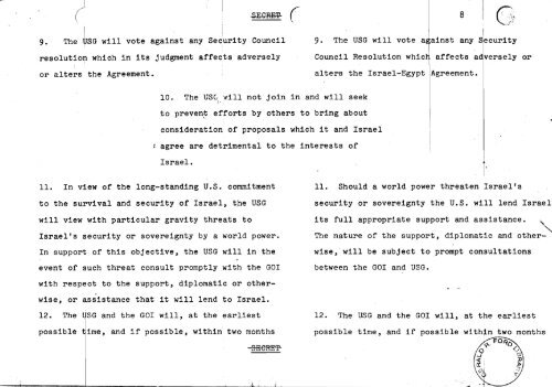 Sinai Disengagement Agreement - Vol. I - Gerald R. Ford ...