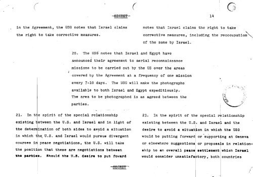 Sinai Disengagement Agreement - Vol. I - Gerald R. Ford ...