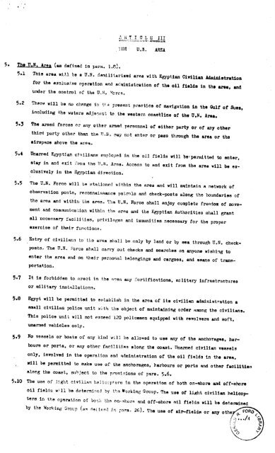 Sinai Disengagement Agreement - Vol. I - Gerald R. Ford ...